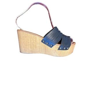 Seychelles Awe Slide Sandal Wedge Braided Platform Size 8 Bohemian Clog Y2K